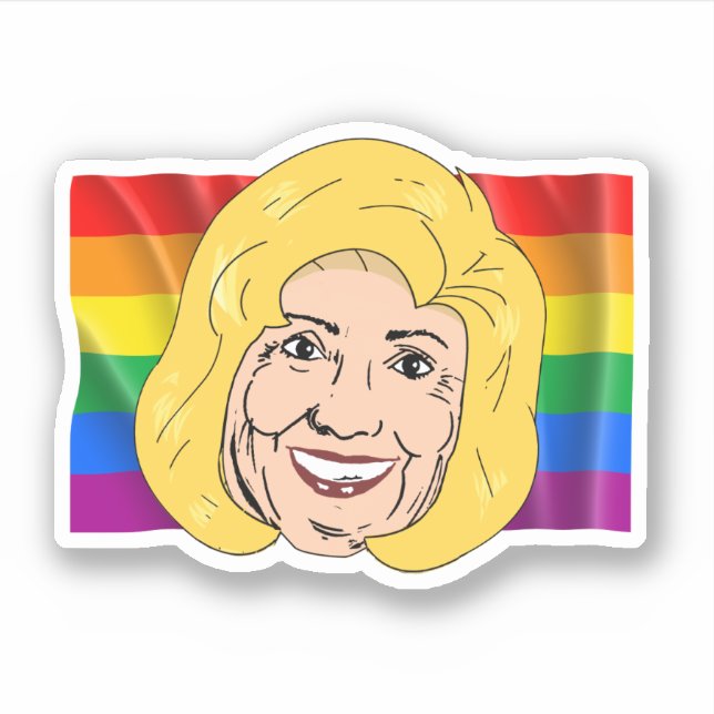 Adesivo Orgulho Gay de Hillary Clinton (Frente)