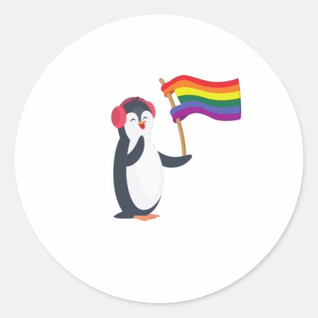 Adesivo Orgulho gay de Pinguim Homossexual LGBT (Frente)