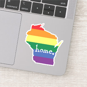 Adesivo Orgulho gay de Wisconsin   Mapa do lar