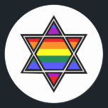 Adesivo Orgulho gay do Rainbow Star personalizável de Davi<br><div class="desc">Orgulho gay do Rainbow Star personalizável de David</div>
