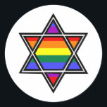 Adesivo Orgulho gay do Rainbow Star personalizável de Davi<br><div class="desc">Orgulho gay do Rainbow Star personalizável de David</div>