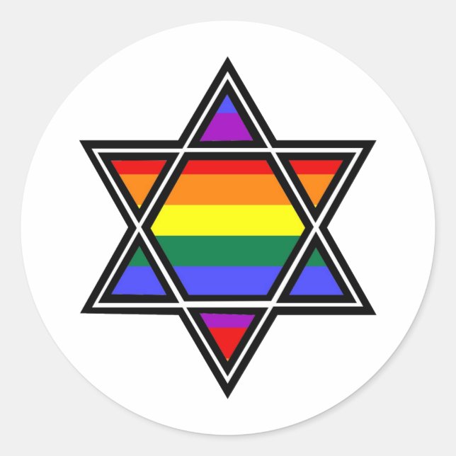 Adesivo Orgulho gay do Rainbow Star personalizável de Davi (Frente)