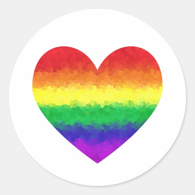 Adesivo Orgulho gay Geométrico Rainbow Heart LGBT Love (Frente)