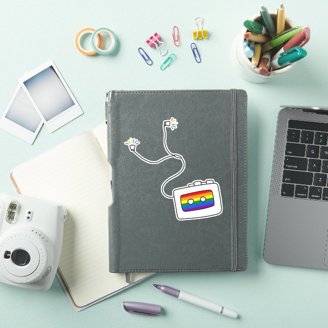 Adesivo Orgulho gay | Jogador Cassete Rainbow (Capa para iPad)