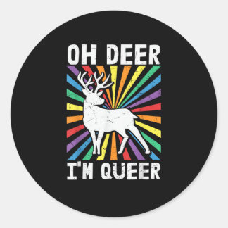 Adesivo Orgulho Gay Lésbica LGBT Vintage Oh Deer Eu Sou Qu