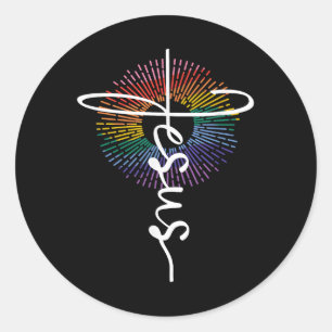 Adesivo Orgulho Gay Lésbico Queer LGBTQ Jesus Cristão Reli