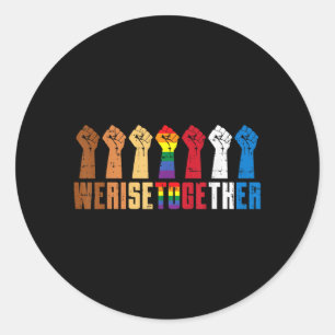 Adesivo Orgulho Gay LGBT Unidos Levantamos Punho Vidas Neg