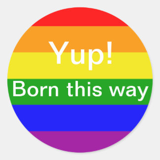 Adesivo Orgulho gay Nascer desta forma bandeira do arco-ír