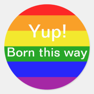 Adesivo Orgulho Gay Nasceu assim Bandeira do arco-íris