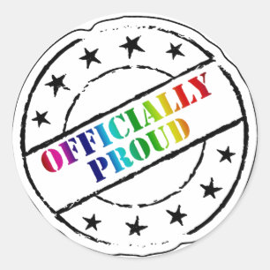 Adesivo orgulho gay "Oficialmente Orgulhoso"