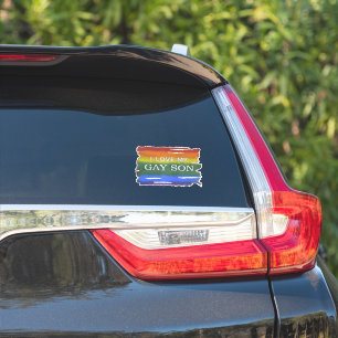 Adesivo Orgulho gay Rainbow Flag I Love My Gay Son LGBTQ