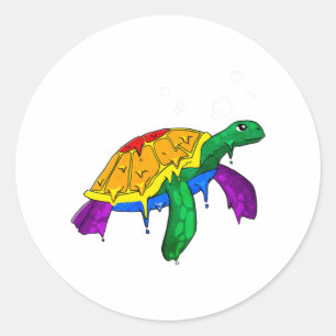 Adesivo Orgulho gay Rainbow Flag Sea Turtle Sutil LGBTQ