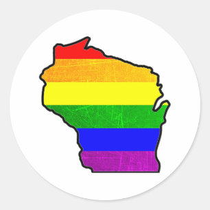 Adesivo Orgulho gay Rainbow Wisconsin Stickers