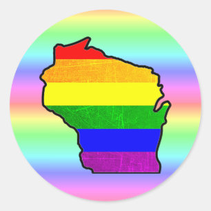Adesivo Orgulho gay Rainbow Wisconsin Stickers