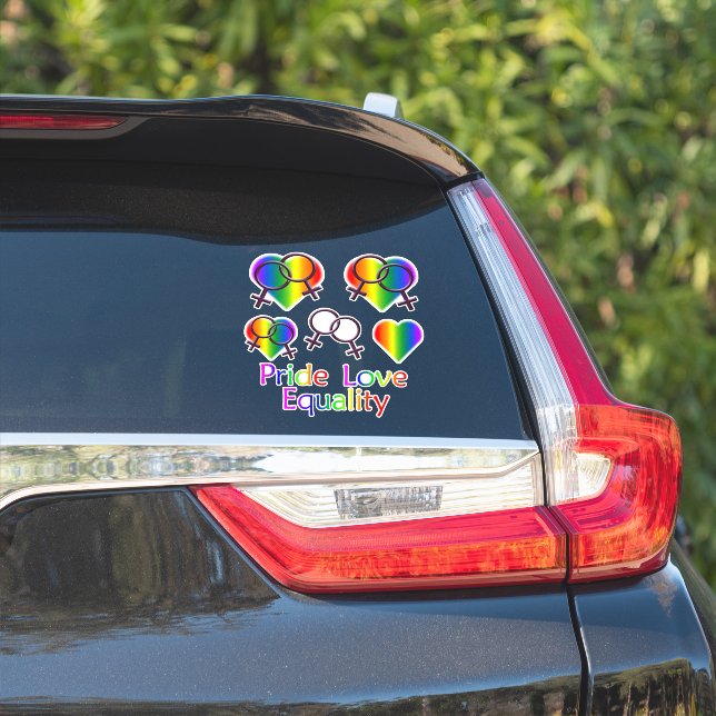 Adesivo Orgulho gay Stickers Rainbow Lésbica Decide (Lado do carro)