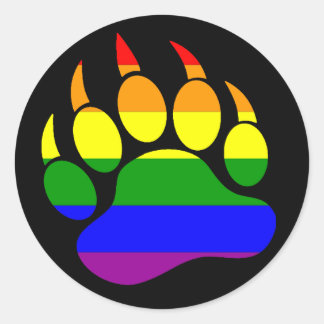 ADESIVO ORGULHO GAY URSO ARCO-ÍRIS PATA URSO PRETO