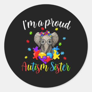 Adesivo Orgulho Irmã Autismo Conhecer Elefante Bonito Queb