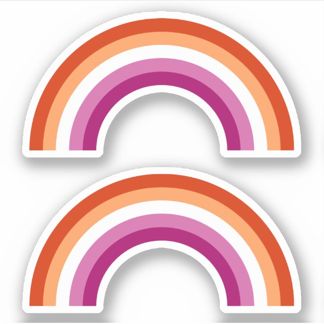 Adesivo Orgulho Lésbico Rainbow (Frente)