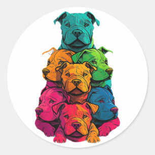 Adesivo Orgulho LGBT Colorido Staffordshire Bull Terrier D