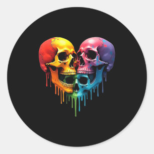 Adesivo Orgulho Lgbt Halloween Horror Esqueleto Crânio Arc