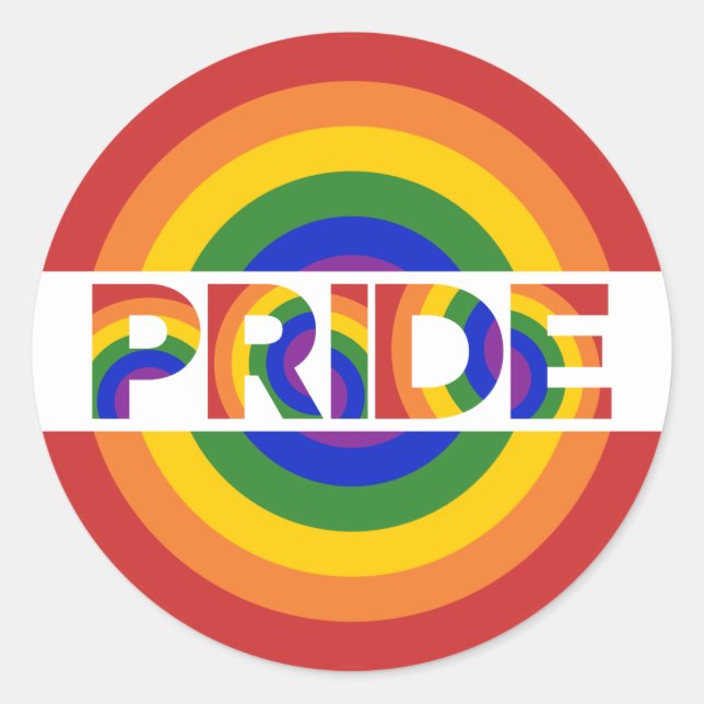 Adesivo Orgulho LGBT Psicodélico Arco-Íris Geométrico Bull (Frente)