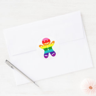 Adesivo Orgulho LGBTQ Arco-Íris Pão-de-Natal Cookie