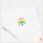 Adesivo Orgulho LGBTQ Cores do Arco-Íris Floco de Neve de<br><div class="desc">Bandeira do Arco-Íris do Orgulho LGBTQ Coloful no Floco de Neve de Natal,  Design inspirado pelas 8 listras originais do Orgulho Arco-Íris de Gilbert Baker,  Foca do Envelope de Natal,  Sticker</div>