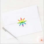 Adesivo Orgulho LGBTQ Cores do Arco-Íris Floco de Neve de<br><div class="desc">Bandeira do Arco-Íris do Orgulho LGBTQ Coloful no Floco de Neve de Natal,  Design inspirado pelas 8 listras originais do Orgulho Arco-Íris de Gilbert Baker,  Foca do Envelope de Natal,  Sticker</div>