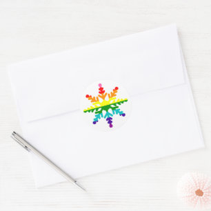 Adesivo Orgulho LGBTQ Cores do Arco-Íris Floco de Neve de