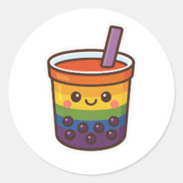 Adesivo Orgulho LGBTQ+ do Rainbow Bubble Tea