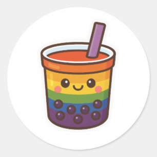 Adesivo Orgulho LGBTQ+ do Rainbow Bubble Tea