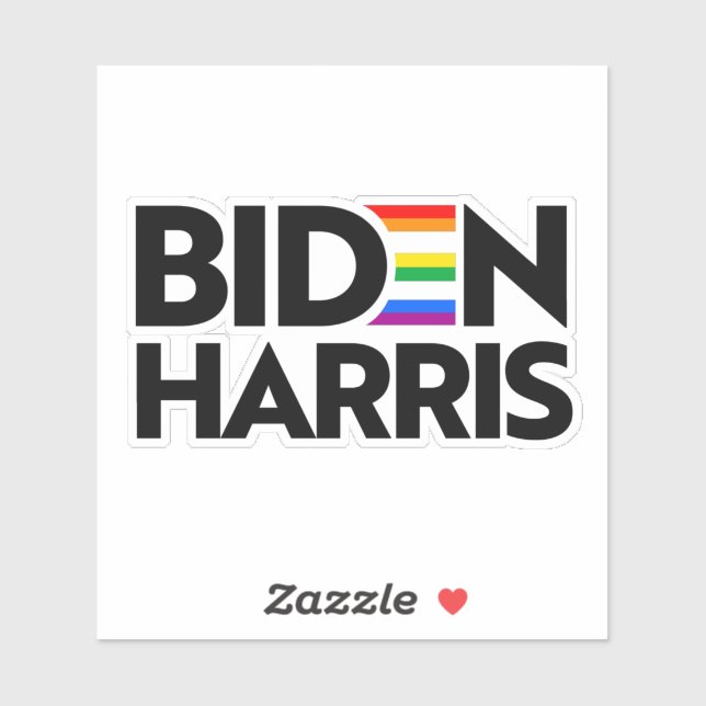 Adesivo Orgulho LGBTQ para Biden Harris (Folha)