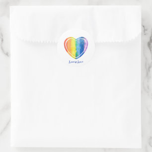 Adesivo Orgulho LGBTQ Pastel Arco-Íris Coração Artístico P