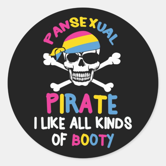 Adesivo Orgulho LGBTQ Pirata Pansexual (Frente)
