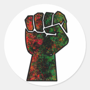 Adesivo orgulho negro punho vermelho verde bandeira pan-af