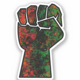 Adesivo orgulho negro punho vermelho verde bandeira pan-af