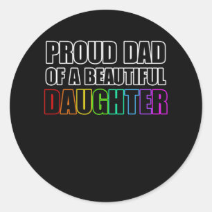 Adesivo Orgulho Pai LGBT Filha Lésbica Rainbow Ally