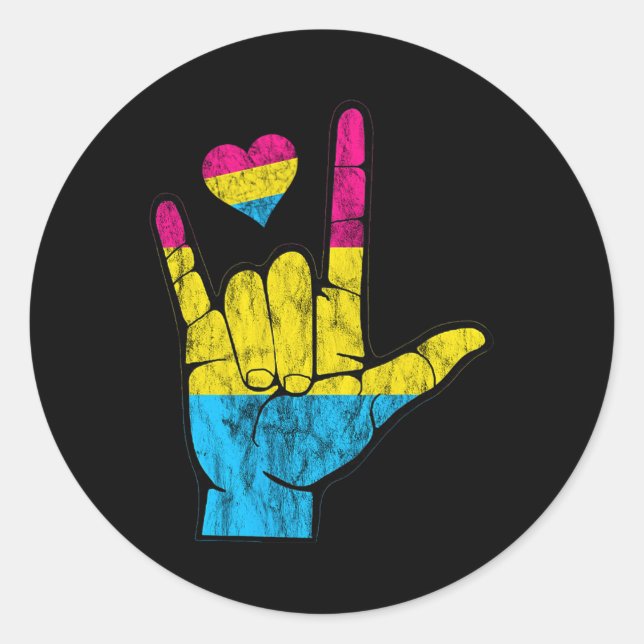 Adesivo Orgulho Pan-ASL Perda de audição Pansexual Awarene (Frente)