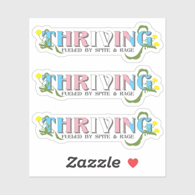 Adesivo Orgulho Trans florescente (Folha)