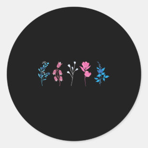 Adesivo Orgulho Transgênero Floral, Flor da Bandeira Trans