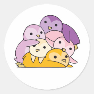 Adesivo Orgulho Trixínico de Sinalizador Lgbtq Cute Pengui