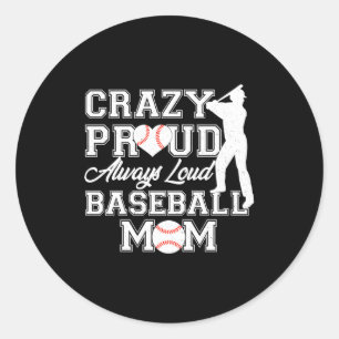 Adesivo Orgulhosa Louca Sempre Alta Mãe de Baseball Espíri