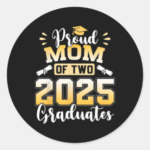 Adesivo Orgulhosa Mãe De Dois Formandos De 2025 Mais velho