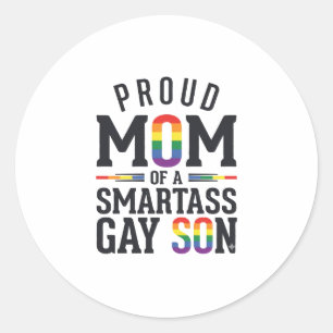 Adesivo Orgulhosa Mãe de um Filho Gay Arrogante Camisa Vin