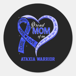 Adesivo Orgulhosa Mãe De Um Guerreiro Ataxia, Matchin Azul