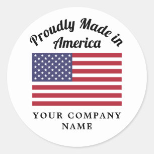 Adesivo Orgulhosamente feito na bandeira americana