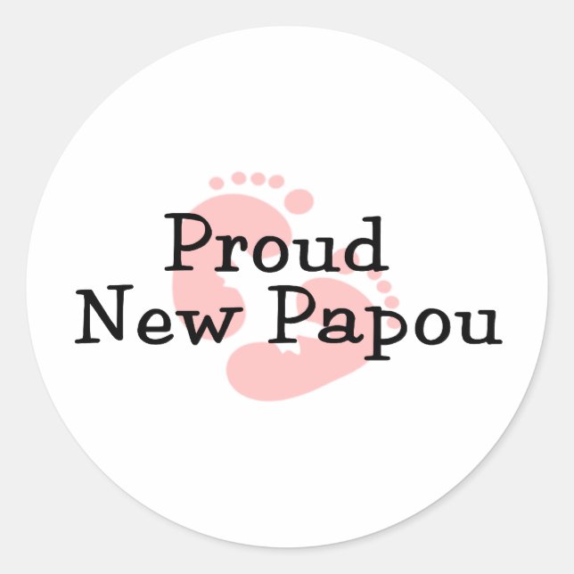 Adesivo Orgulhosas Pegadas de Bebê Menina Nova Papou (Frente)