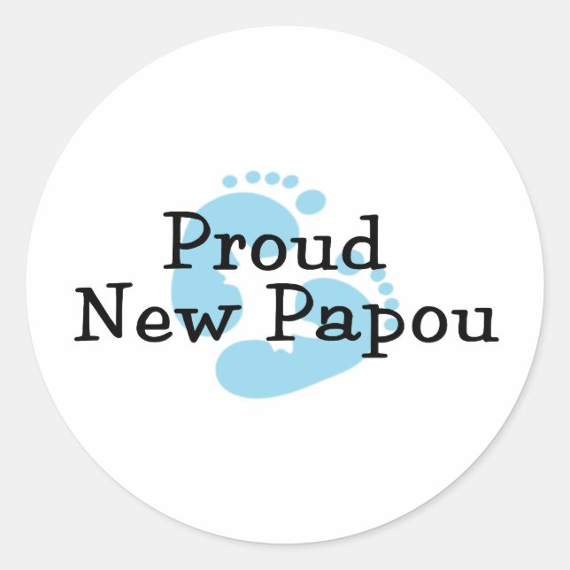Adesivo Orgulhosas Pegadas de Bebê Menino Papou Novo (Frente)