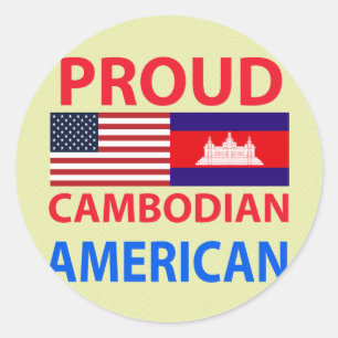 Adesivo Orgulhoso cambojano americano