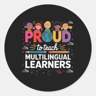 Adesivo Orgulhoso de Ensinar Alunos Multilíngues Proud Esl